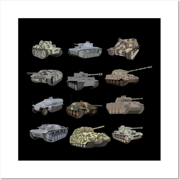 Multiple German WW2 Tanks Wall Art by NorseTech